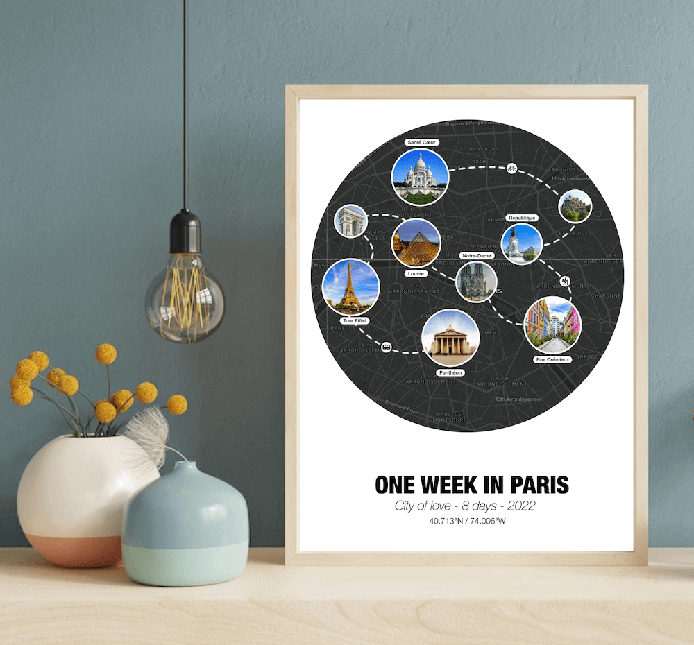 Poster Voyage de Paris dans un salon