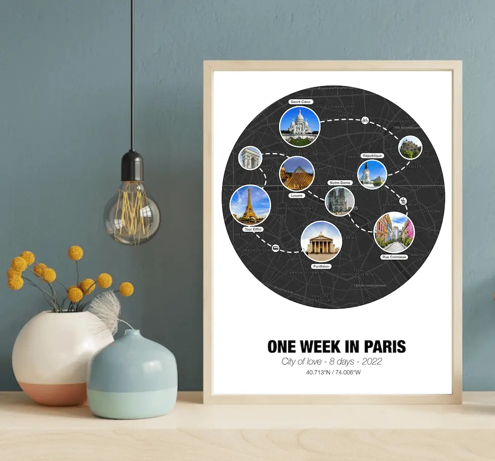 Poster Voyage de Paris dans un salon