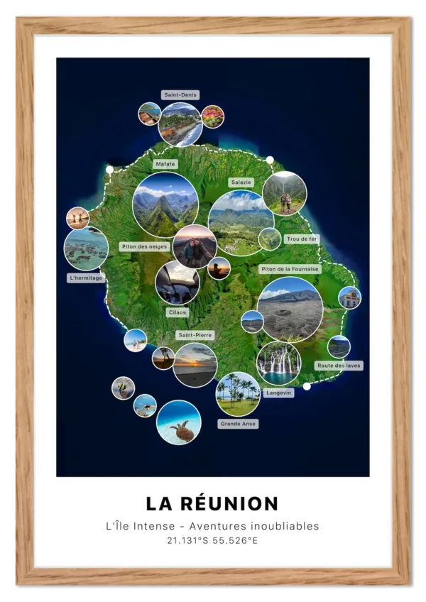 Poster Voyage imprimé et accroché au mur
